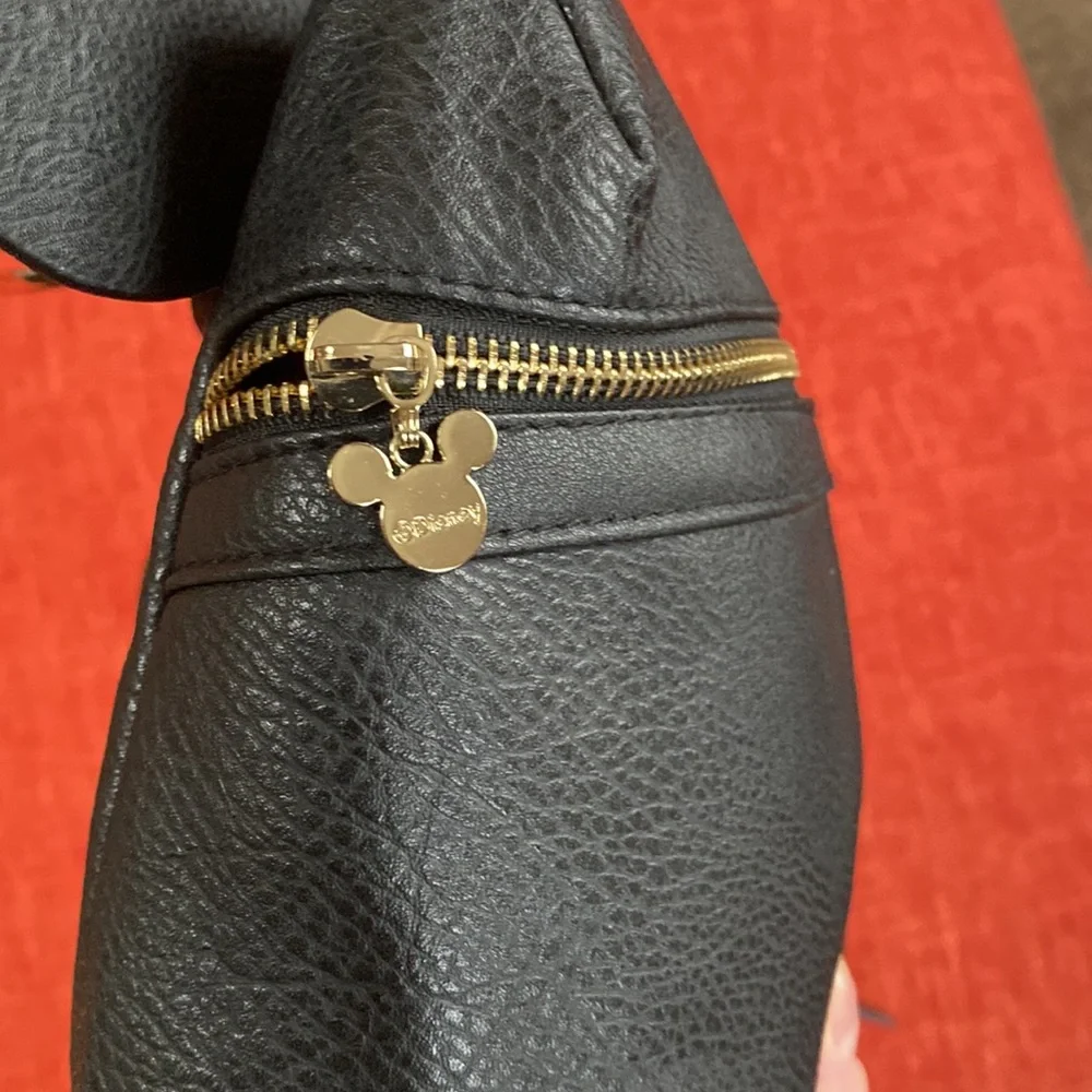 Disney x Typo Black Faux Leather Vegan Mickey Ear Mouse Backpack